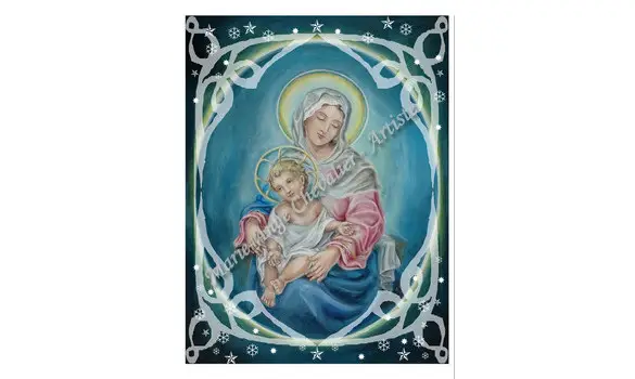 VIERGE à L'ENFANT - Carte/Signet