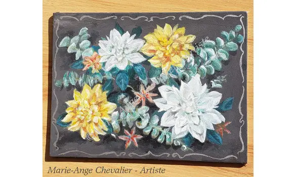 DAHLIAS & EUCALYPTUS - Original