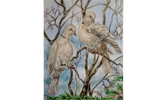 COUPLE de TOURTERELLES - Original