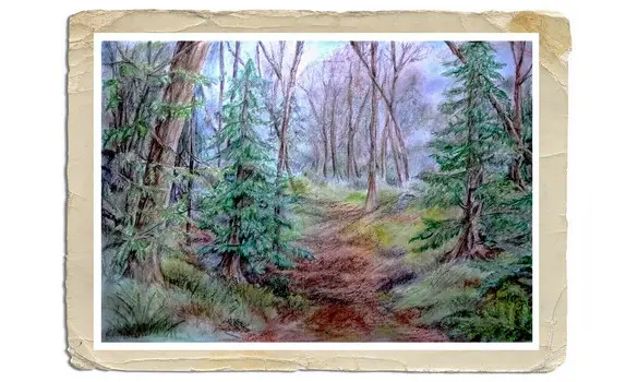 CHEMIN DANS LA FORÊT - Reproduction